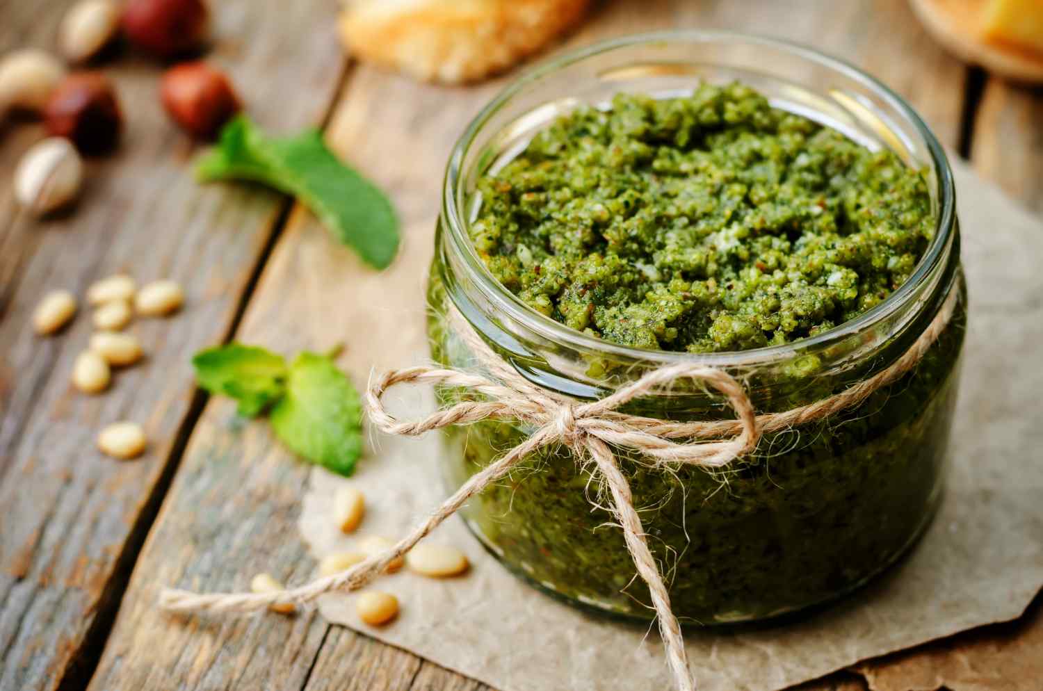 Selbstgemachtes Basilikum-Pesto