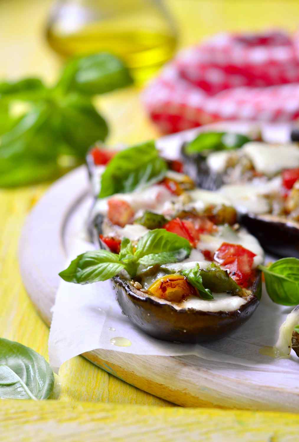 Gefüllte Aubergine Vegetarische Art Gefüllte Aubergine Vegetarische Art